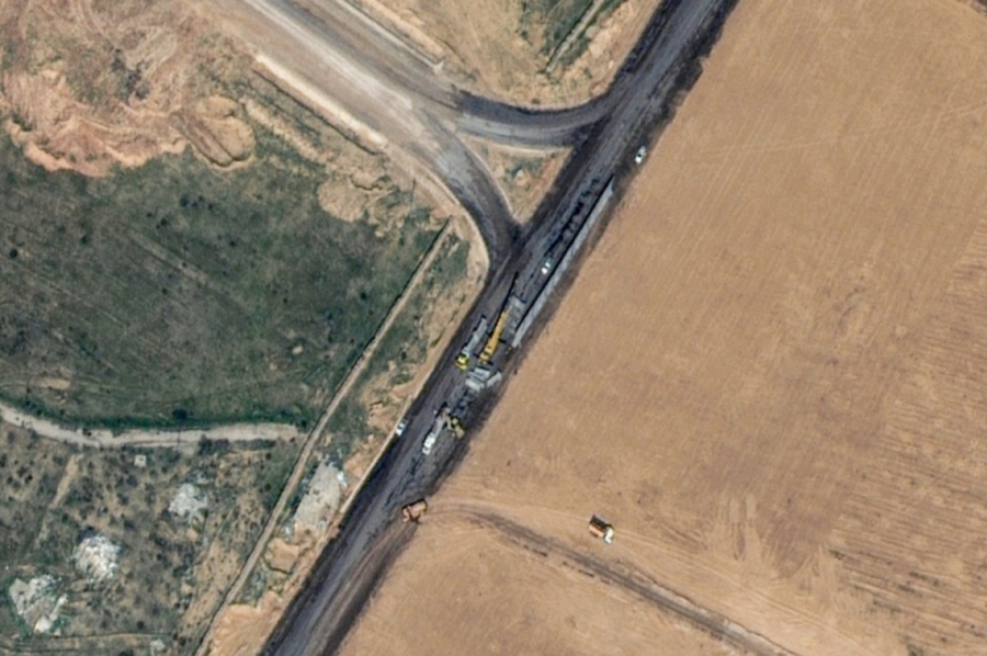 Se conocieron imágenes satelitales del muro que construye Egipto en su frontera con Gaza