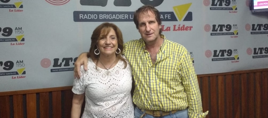 En estudios Silvina Frana Diputada Nacional con Gustavo Galoppo en Aires del Interior
