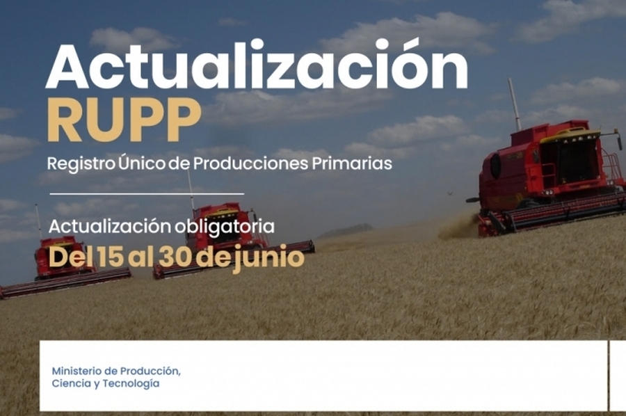 Del 15 al 30 de junio deberán actualizarse los datos del Registro Único de Producciones Primarias