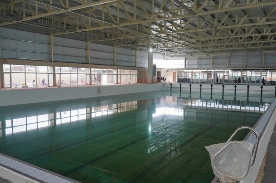 El Centro Acuático de Rosario ya luce sus piletas con agua a al espera de los competidores de los Juegos Suramericanos