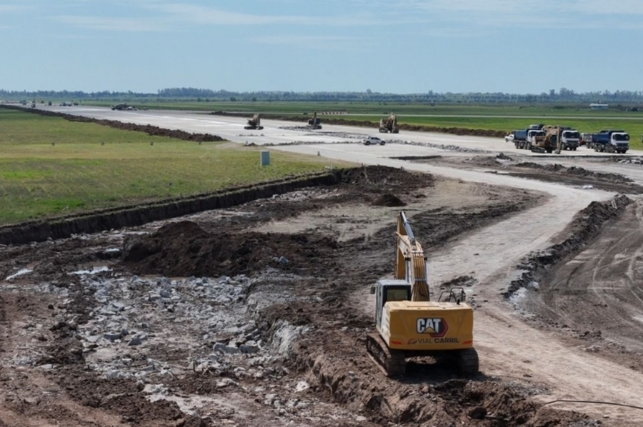 Aeropuerto Internacional Rosario: finalizó la demolición de la cabecera sur y avanza la ampliación de la pista