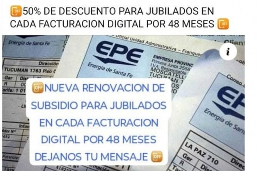 La EPE advierte sobre posibles intentos de estafa a usuarios de Santa Fe