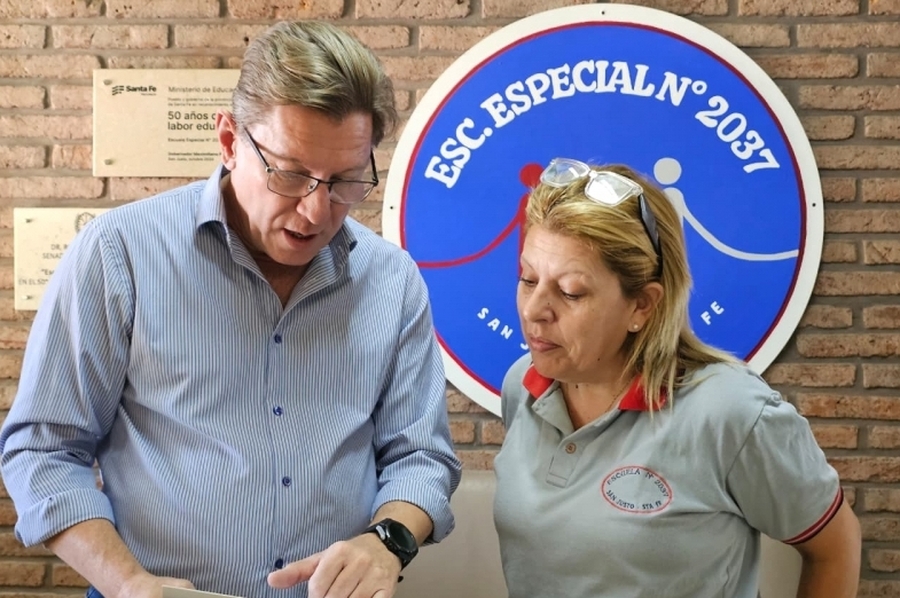 Borla recorrió escuelas y brindó detalles de más inversión en infraestructura