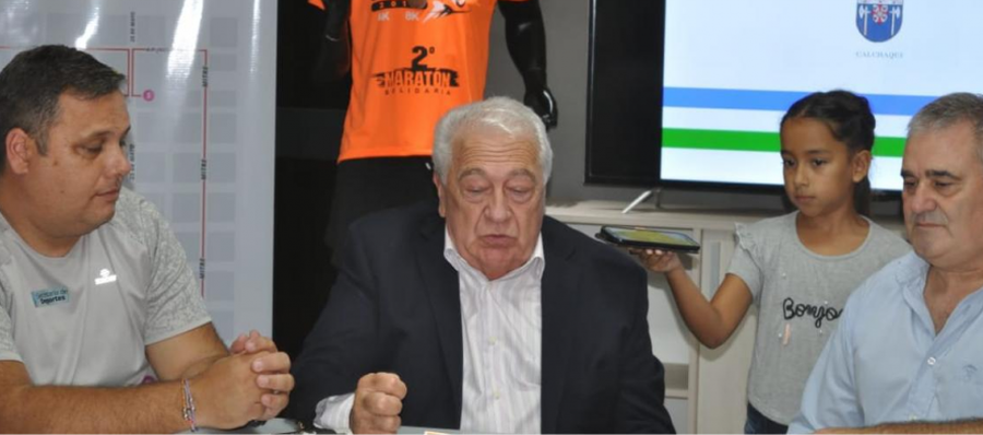 Nota de Gustavo Galoppo con el intendente de Calchaquí