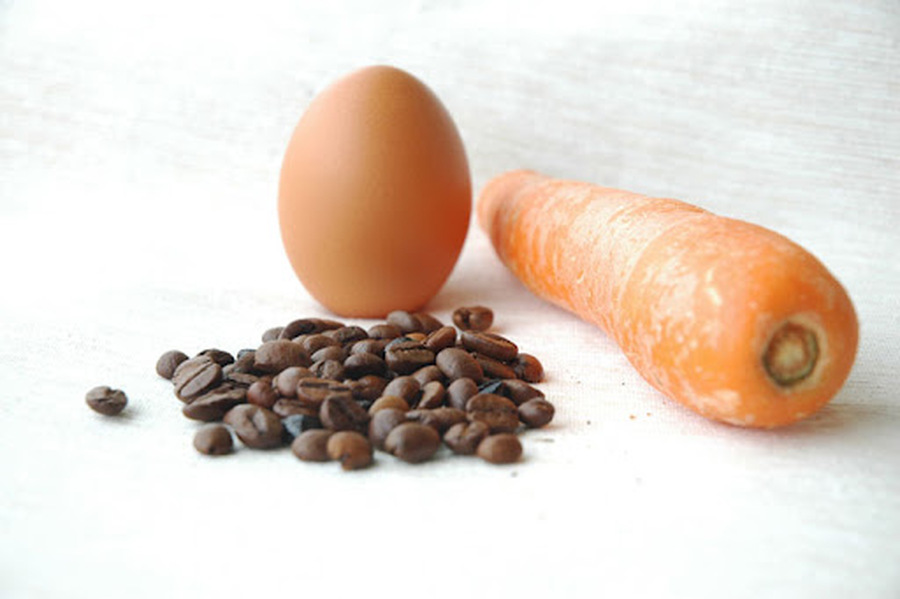 ¿Zanahoria, huevo o grano de café?...